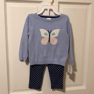 2 piece butterfly set. Girls NWT
